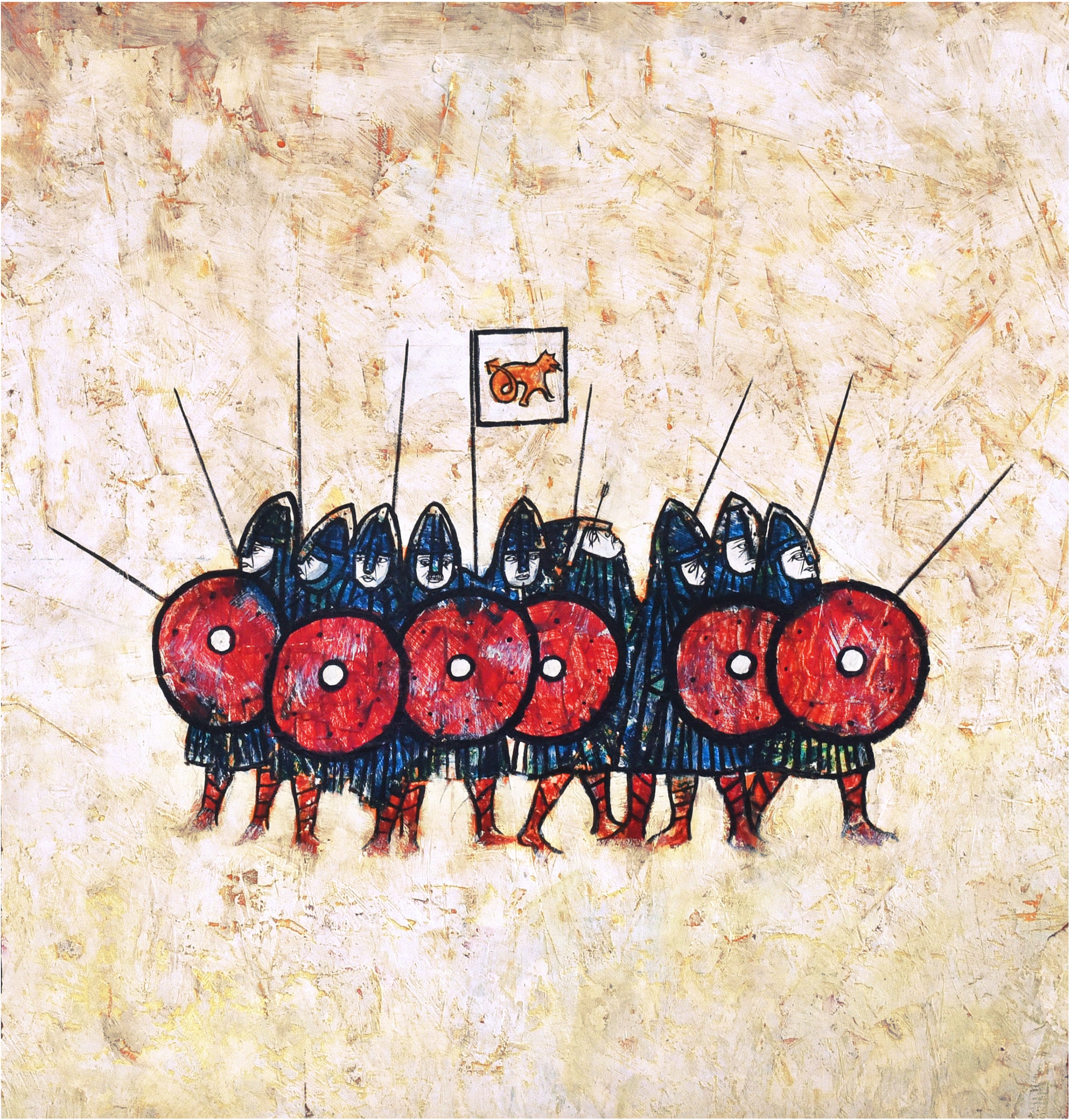 Centre panel — Saxon Shield Wall by Ted Scott