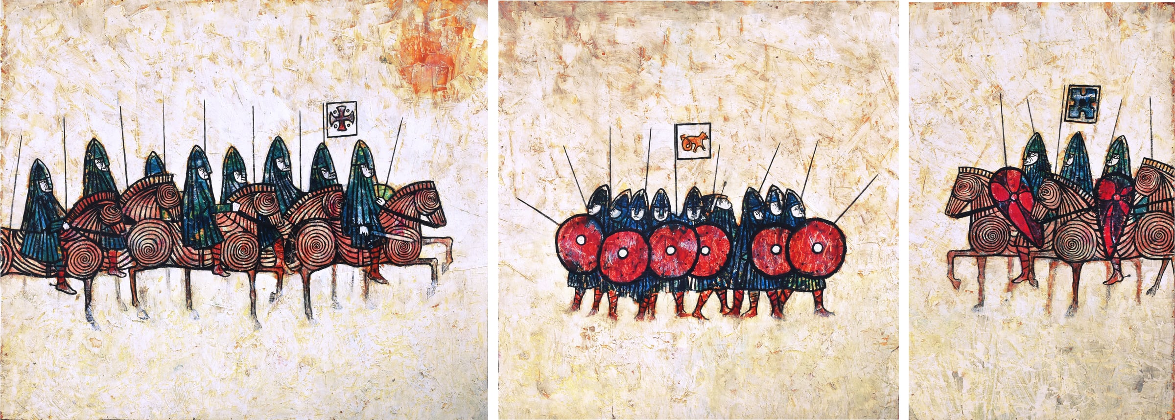 Battle of Hastings (Triptych) by Ted Scott