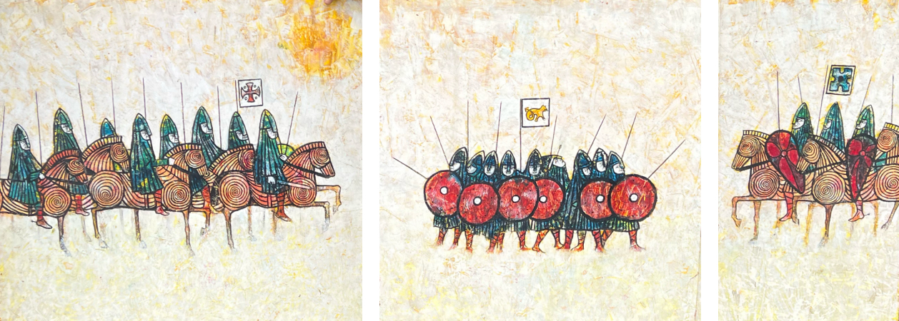Battle of Hastings (Triptych) by Ted Scott
